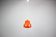 Vintage orange glass pendant lamp, Czechoslovakia, circa 1970.