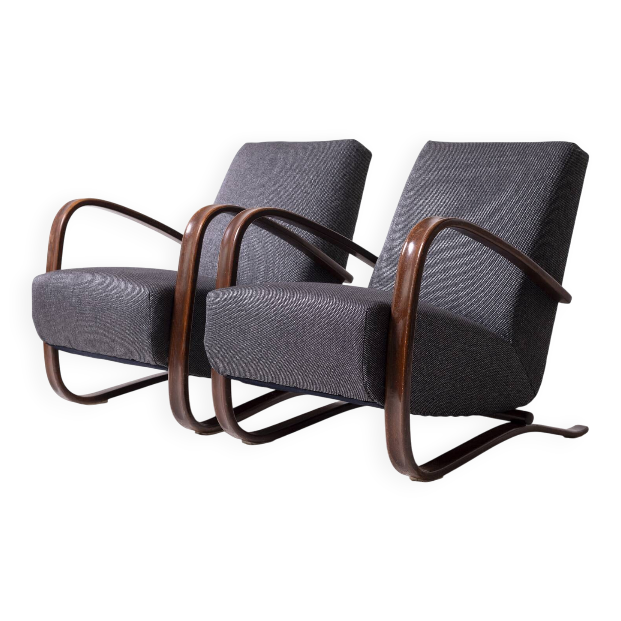 Paire de fauteuils H-269 Jindrich Halabala, Tchécoslovaquie, vers 1950