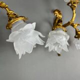 Pair of Rococo Style Gilt Bronze Wall Sconces, Late 19th Century