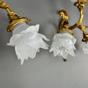 Paire d’appliques Rocaille en bronze doré, fin XIXème