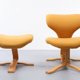 Stokke Lounge chair and ottoman Peter Opsvik Norway 1970s