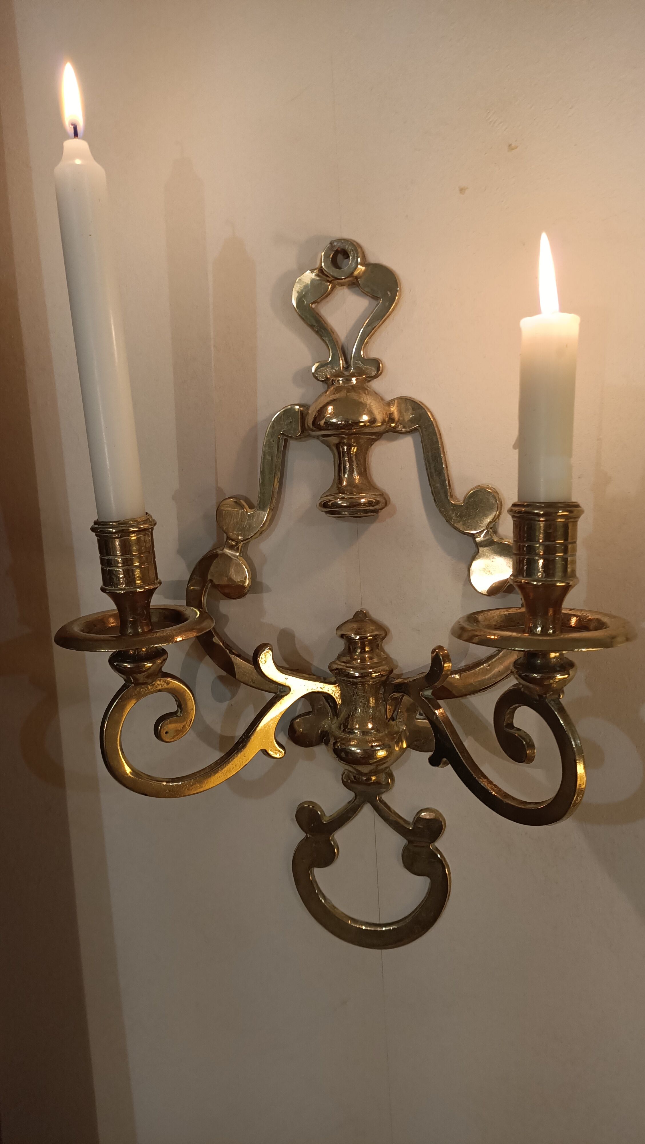 Pair of golden wall candle holders