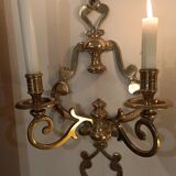 Pair of golden wall candle holders