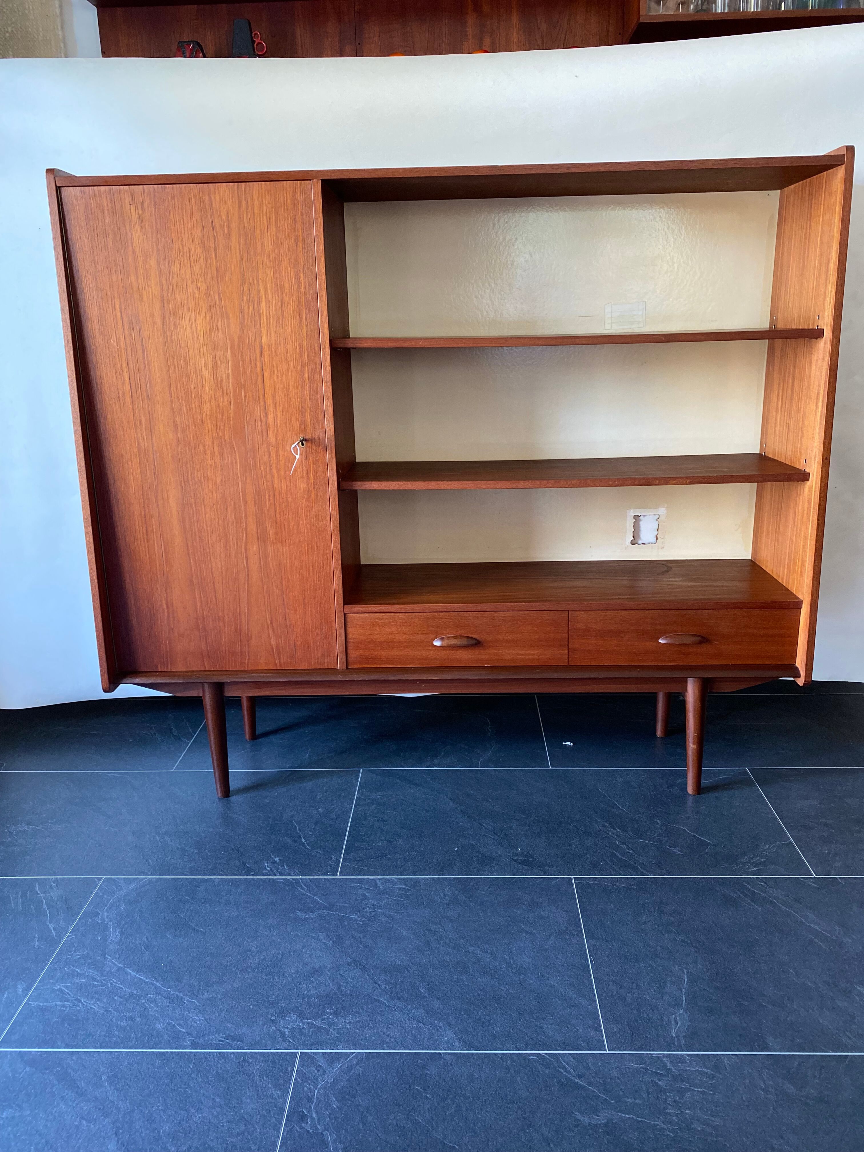 Vintage scandinavian teak high board/bookcase