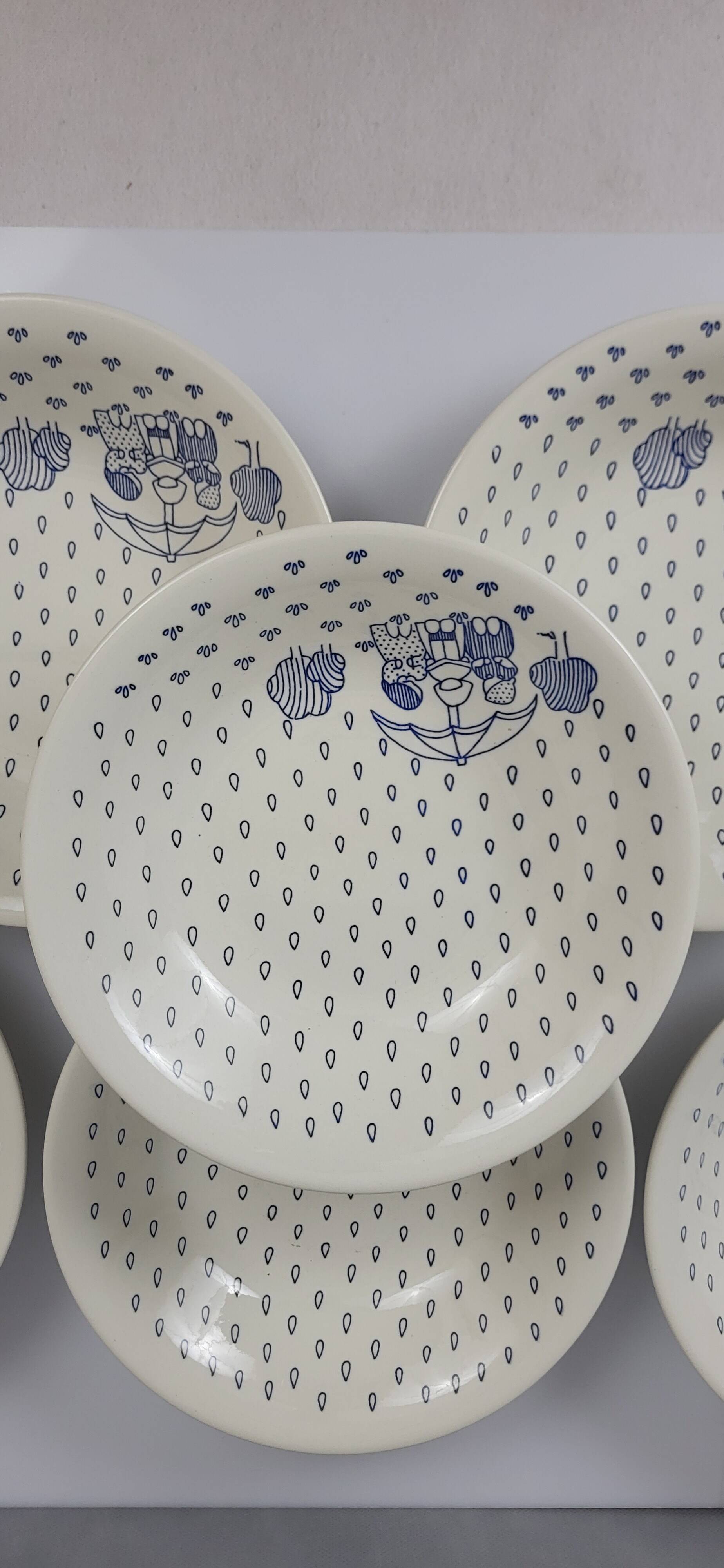 6 Sarreguemines earthenware plates