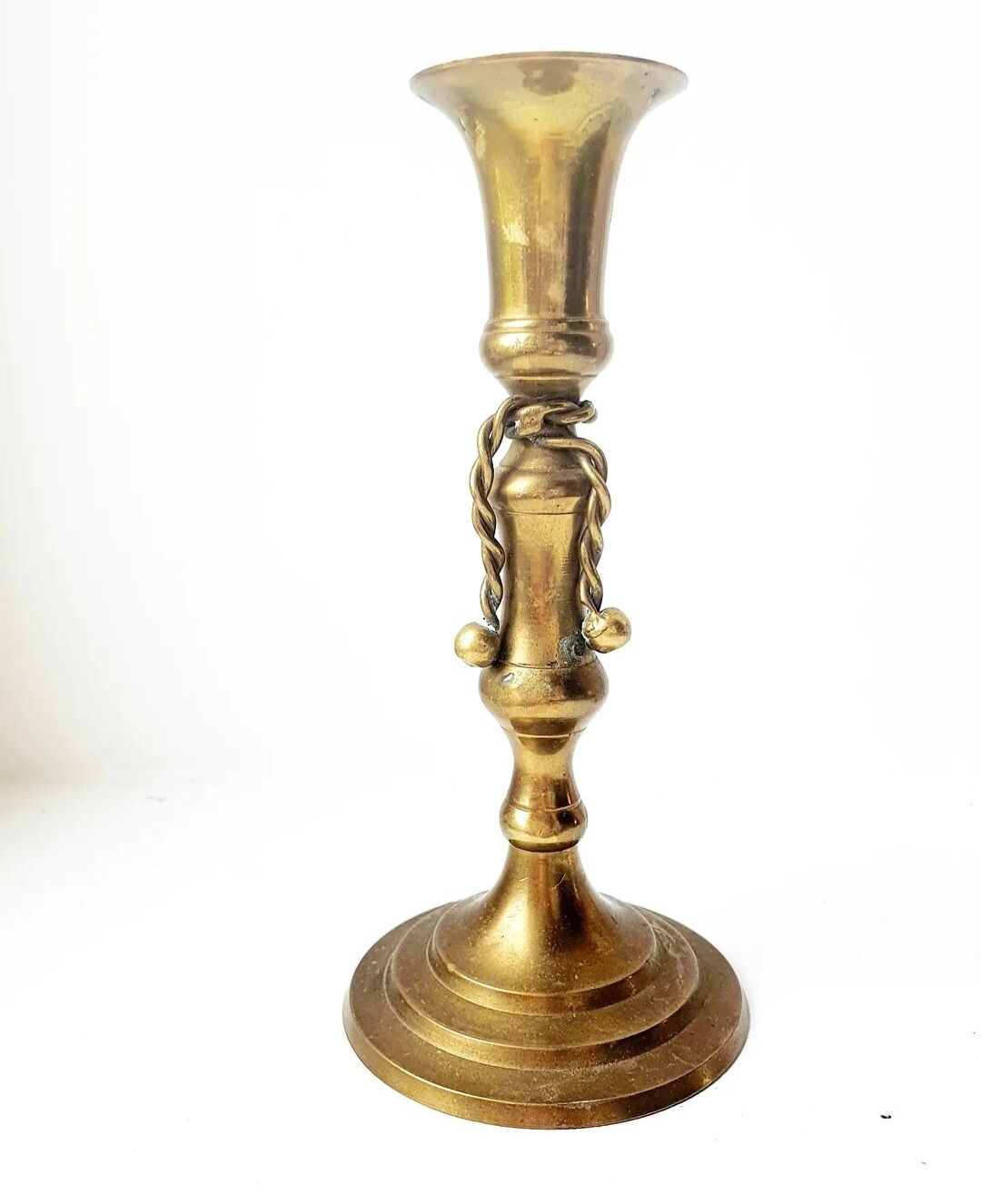 Pair of brass candle holders