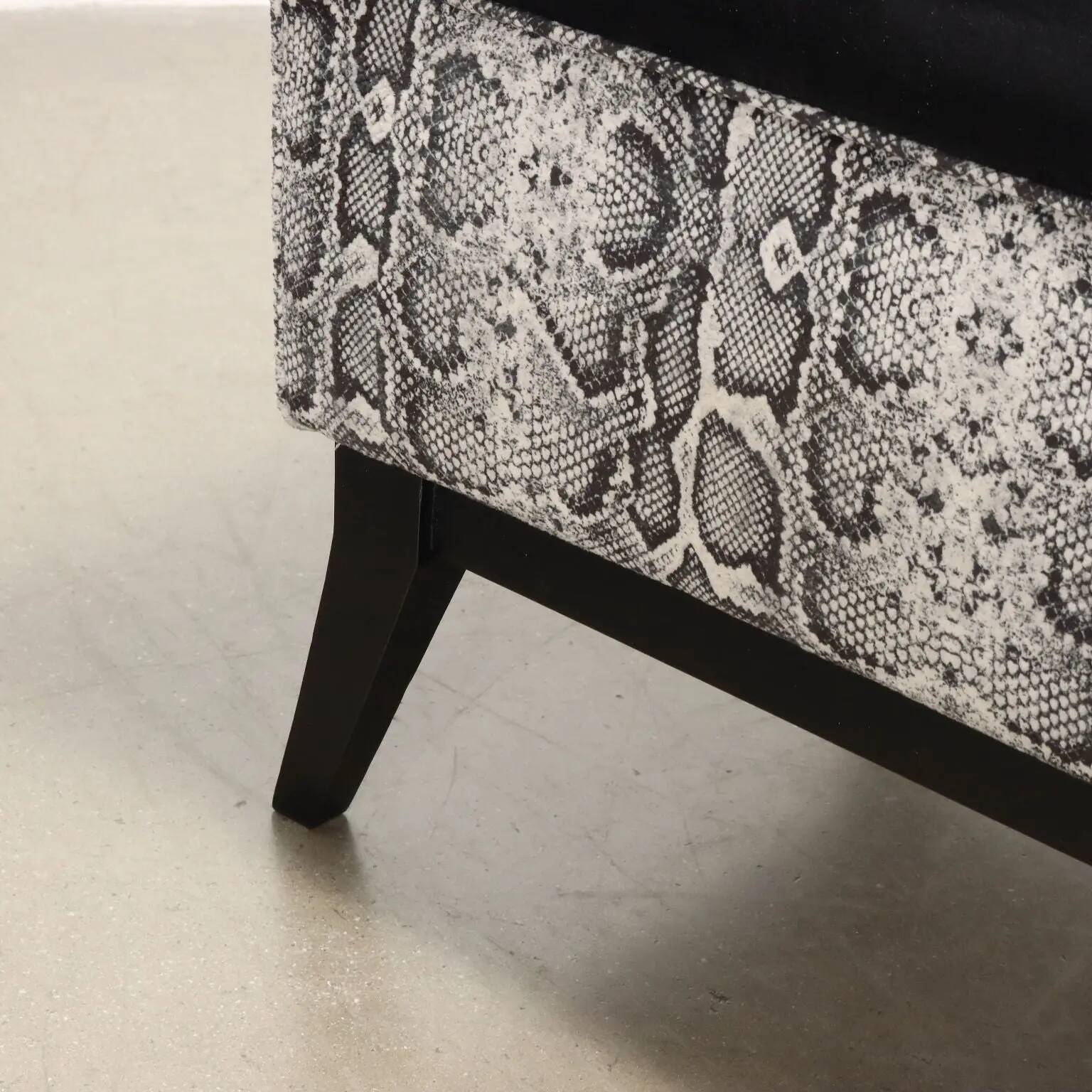 Vintage Jungle collection armchairs in velvet and foam, Italy 1950s-1960s.