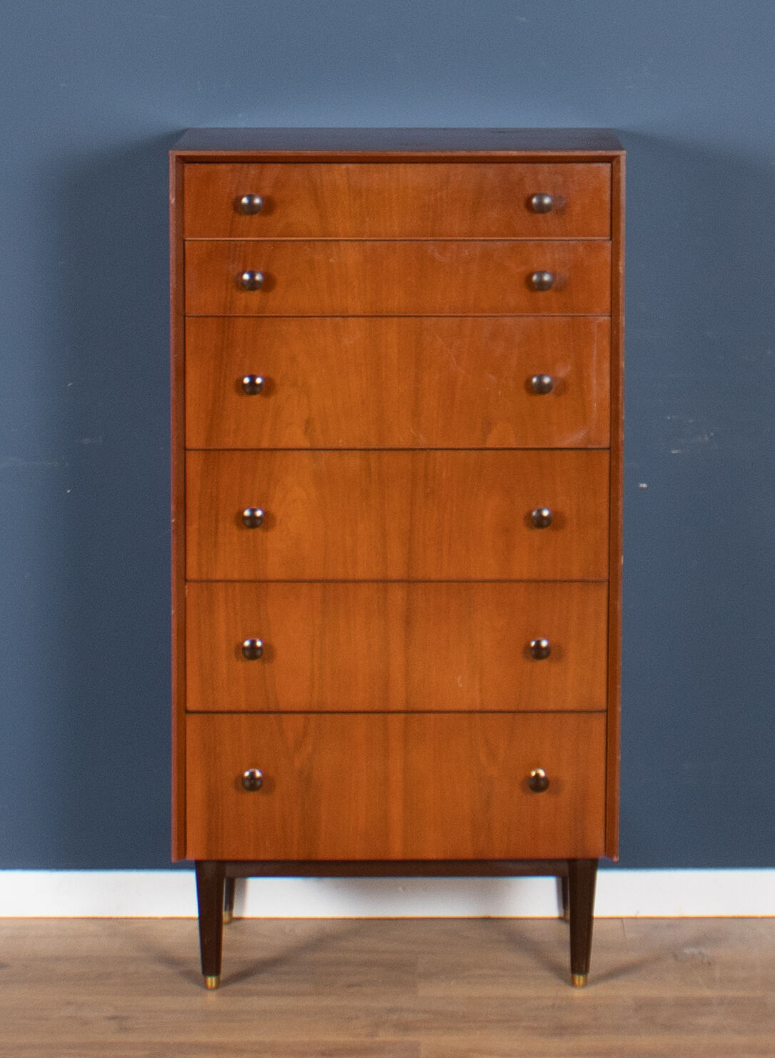 Retro teak 1960s tall G plan tolawood chest of drawers