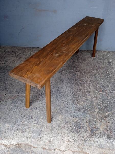 Bench 120 cm old solid wood with patina