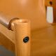 Armchair Wood and cognac colored Saddle Leather, Ibisco Italy 1970s