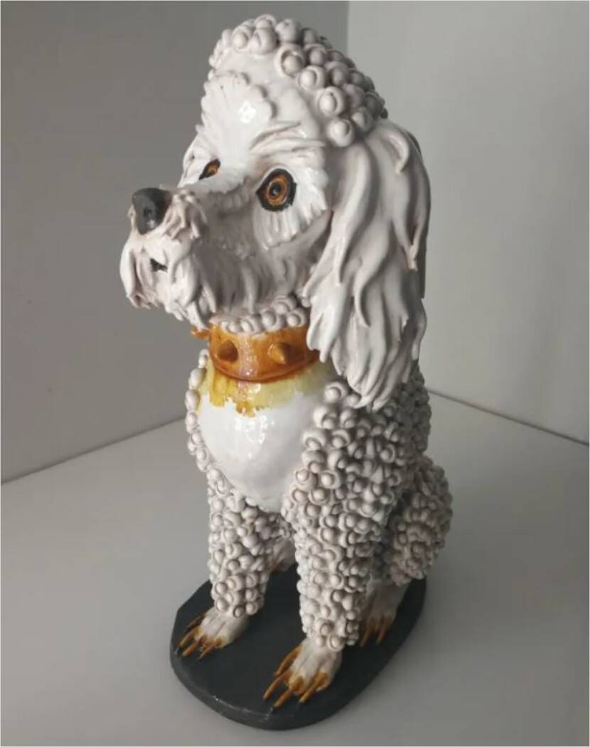 Sealed Dog Animal Glazed Ceramic Sculpture