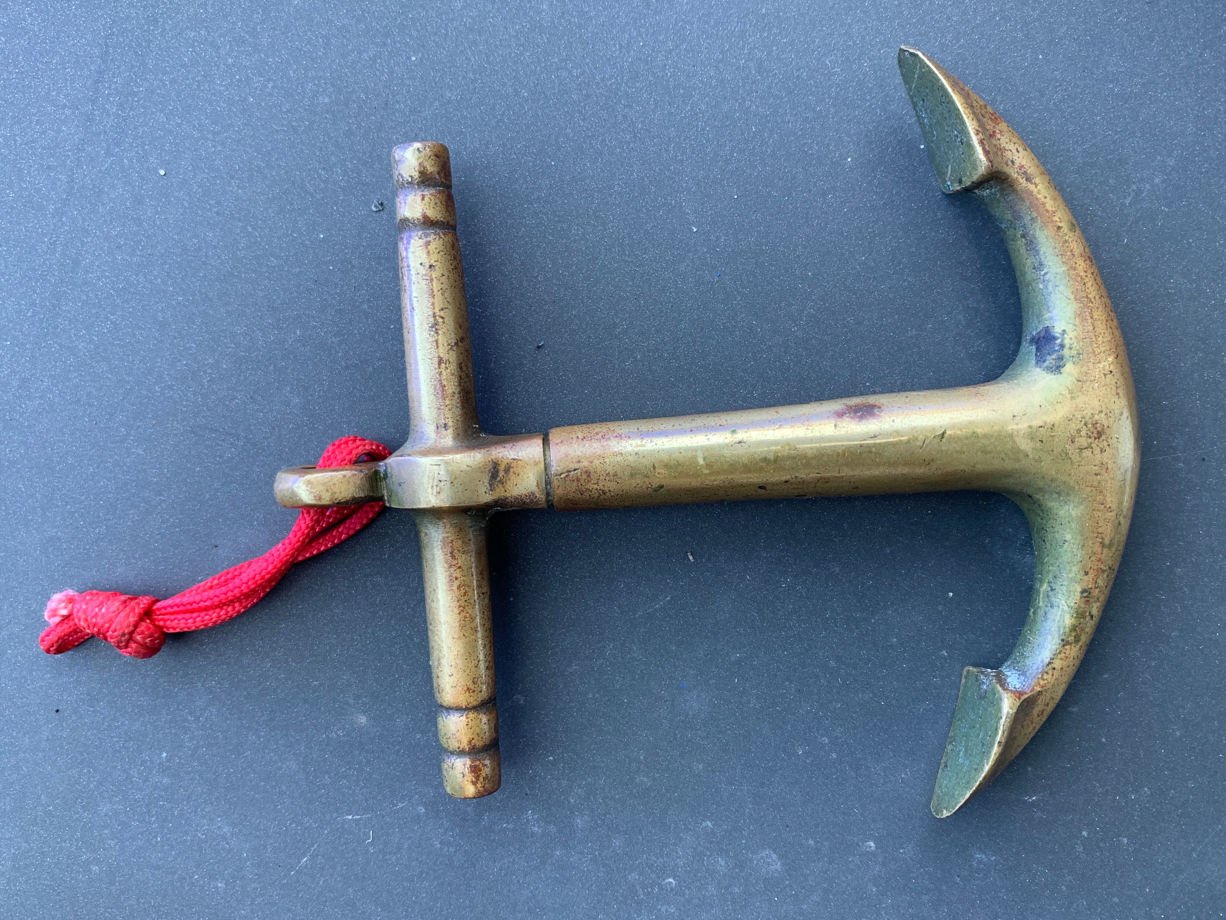 Bronze corkscrew in the shape of a boat anchor
