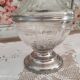 Old water decanter in curved glass and tin Art Nouveau style