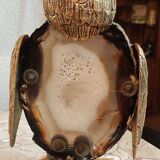 Owl on agate slice