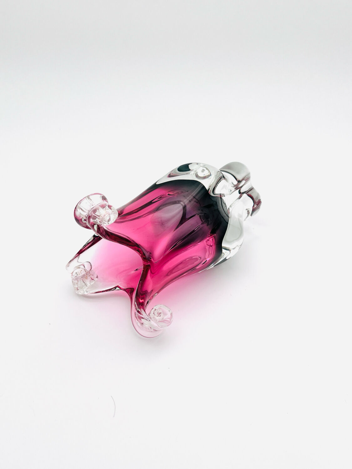Vase - Sommerso - Josef Hospodka - Fuchsia & Prussian Blue Smoke, 1960s