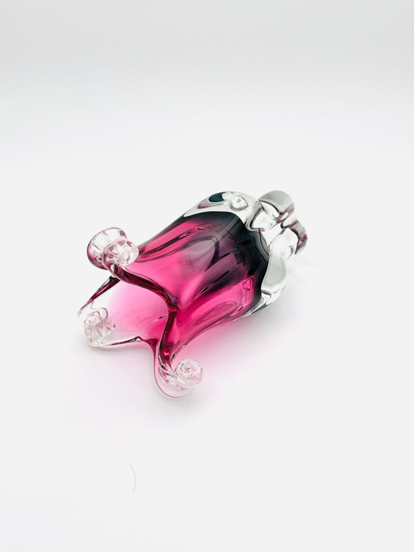 Vase - Sommerso -  Josef Hospodka - Fuchsia & Bleu de Prusse Fumé, années 60