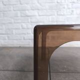 Smoked plexiglass side table