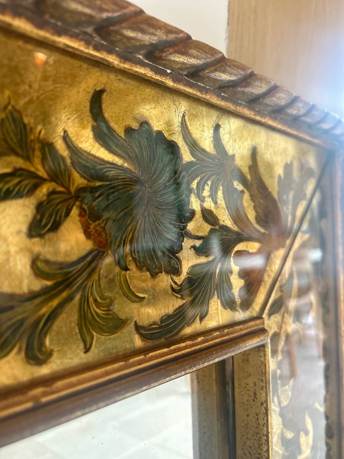 Italian mirror painting under glass