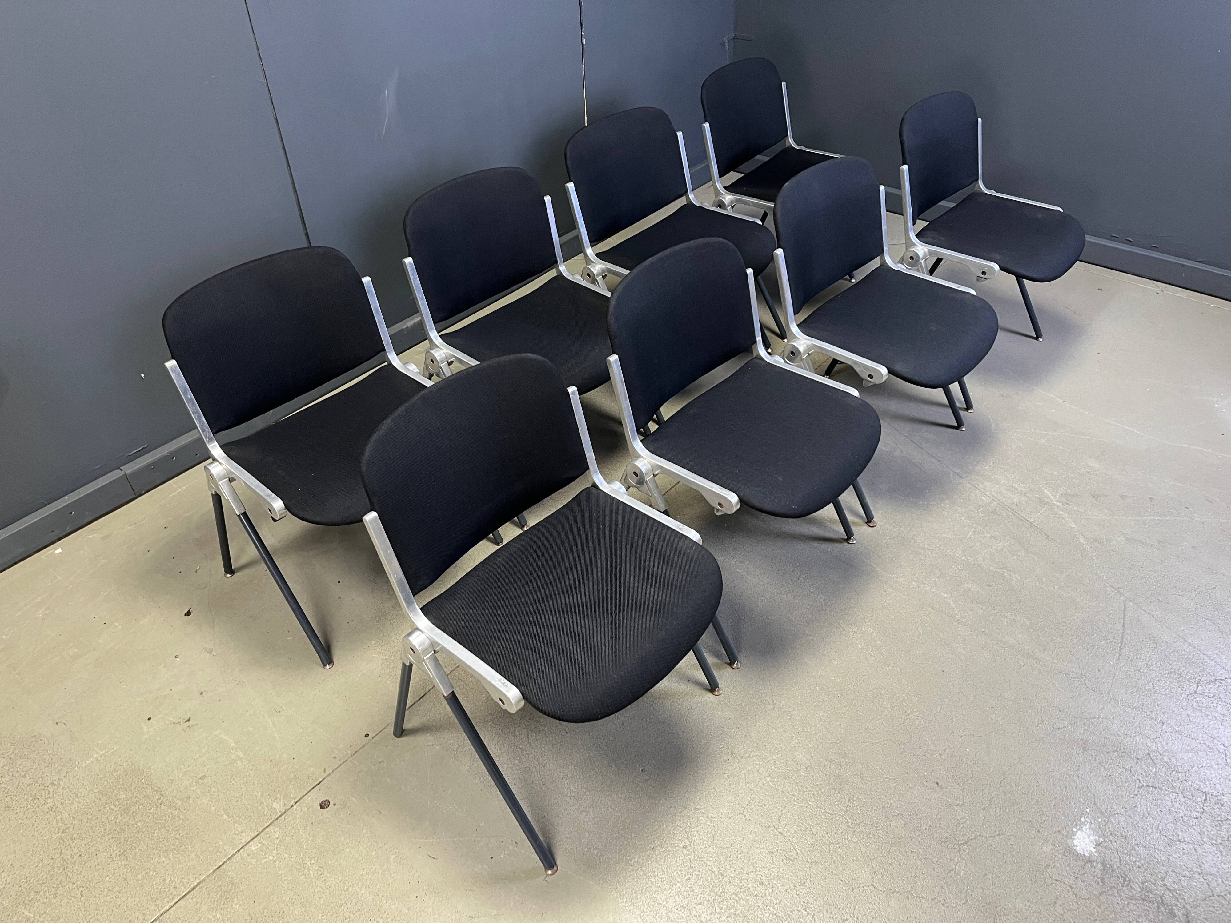 Vintage Italian stackable dining chairs in the style of Castelli, set of 8.