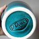 Vintage vase Dinis Portugal in turquoise and cobalt blue ceramic, 1970s.