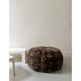 Short velvet pouf with liberty flowers, Ligne Roset 1970