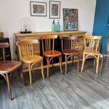 Series of 6 mismatched bistro chairs Mahieu and Luterma