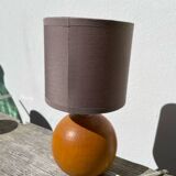 Lampe boule en bois tourné, 1990