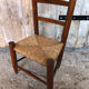 Chaise enfant assise paillée vintage