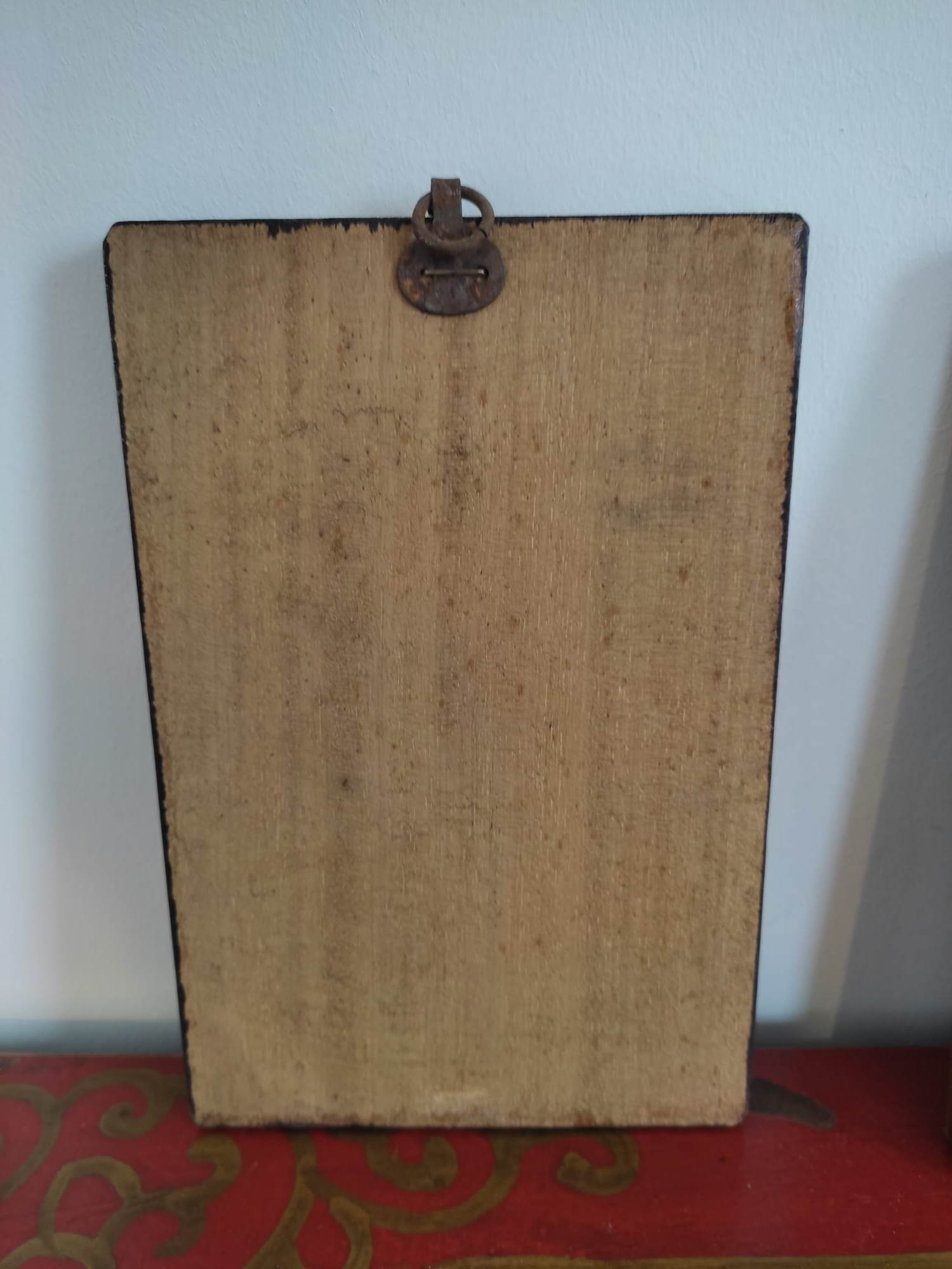 Set of 4 botanical boards with wooden frames