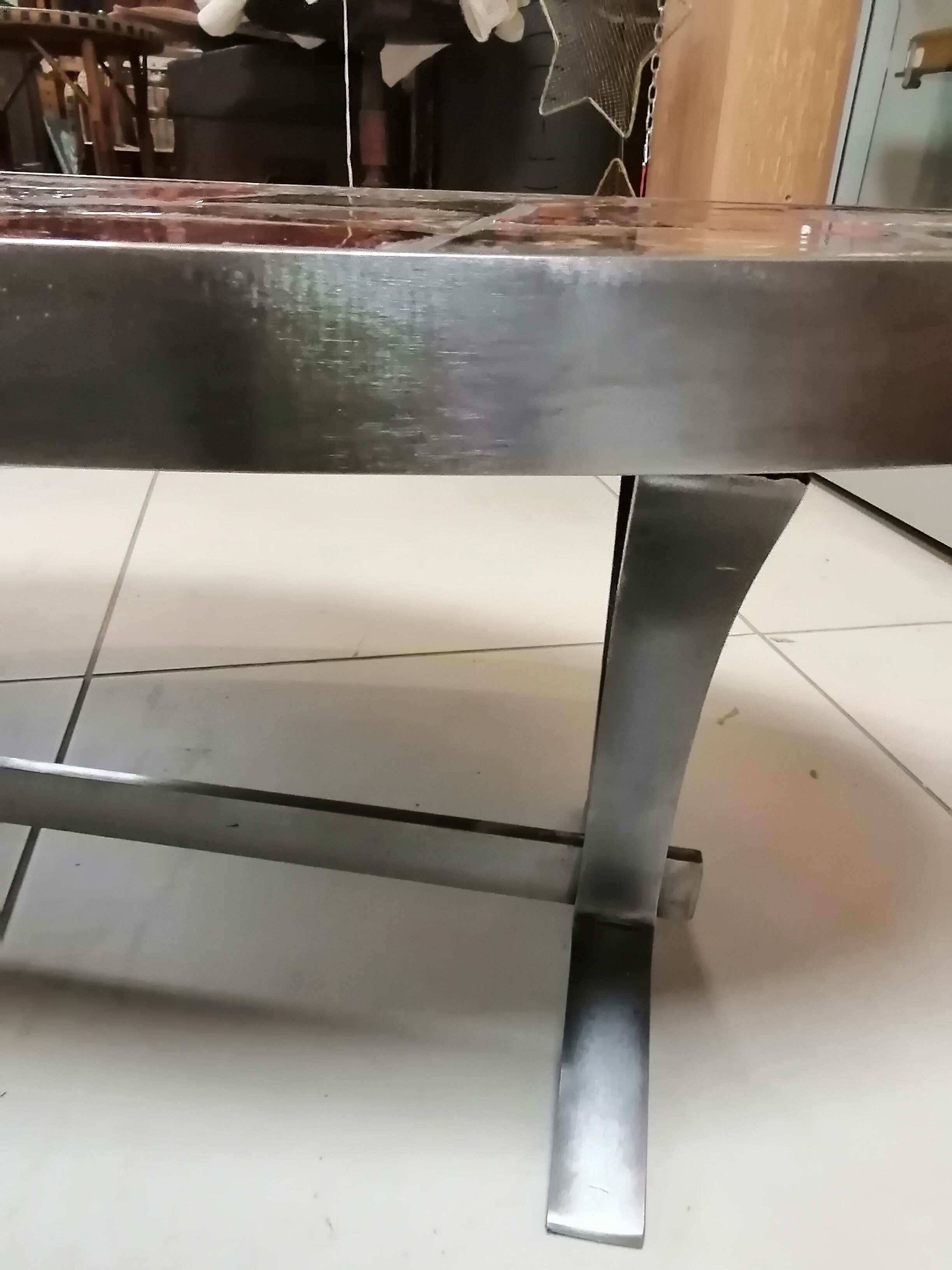 Vintage ceramic steel coffee table