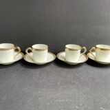 4 Moka Cups and their saucer – Limoges Porcelain