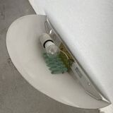 Pair of brass and art deco glass wall lights SCE