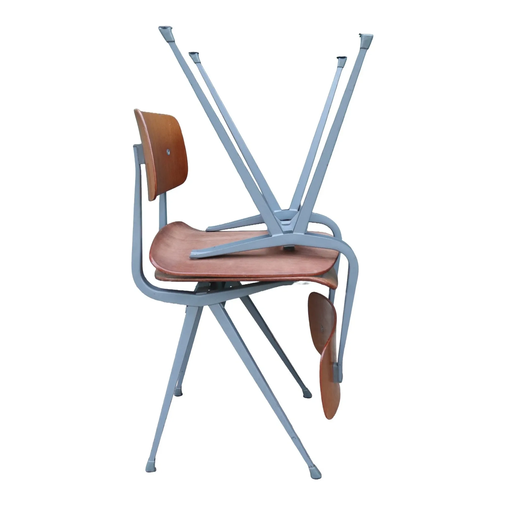 Set of 2 Friso Kramer Result chairs – Ahrend de Cirkel, grey, 1960s