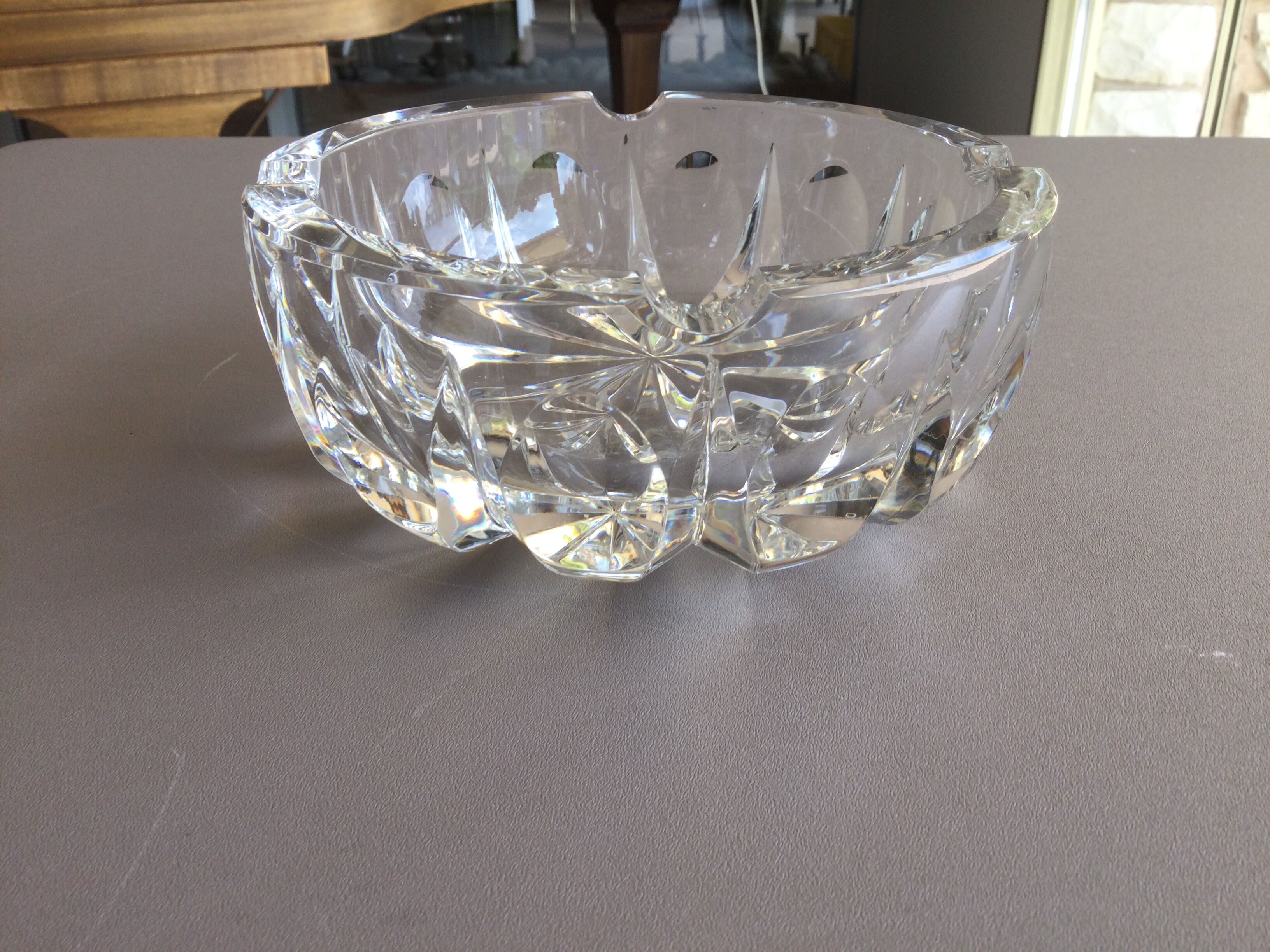 crystal ashtray signed saint-louis