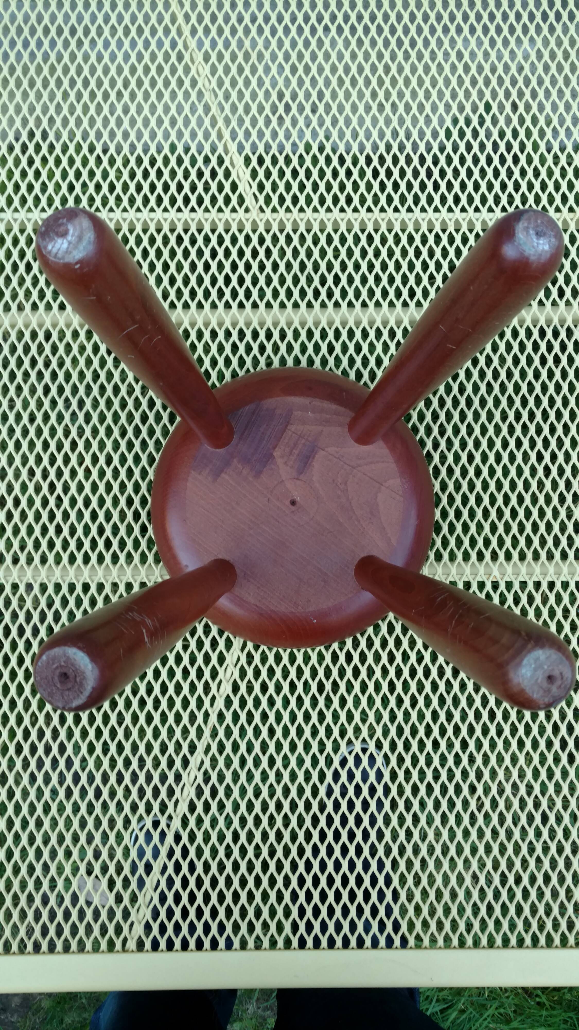 Solid teak Scandinavian stool