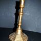 Antique bronze candlestick 18th century octagonal carved chandelier Louis XIV 23.5 cm