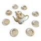Antique coffee service in longwy porcelain – floral decoration and gilding –