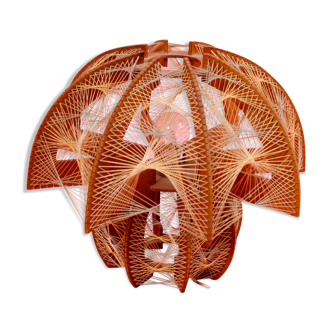 Scandinavian wood and yarn lamp