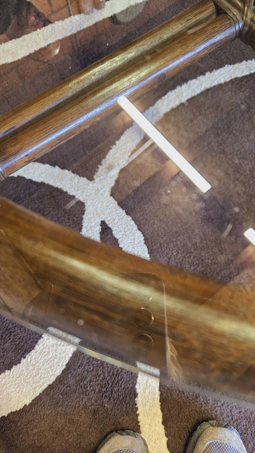 Bamboo and smoked glass coffee table 1970