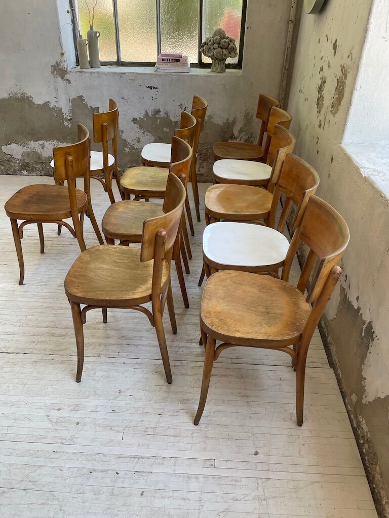 Set of 11 Baumann bistro chairs