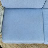 2 seater white rattan sofa