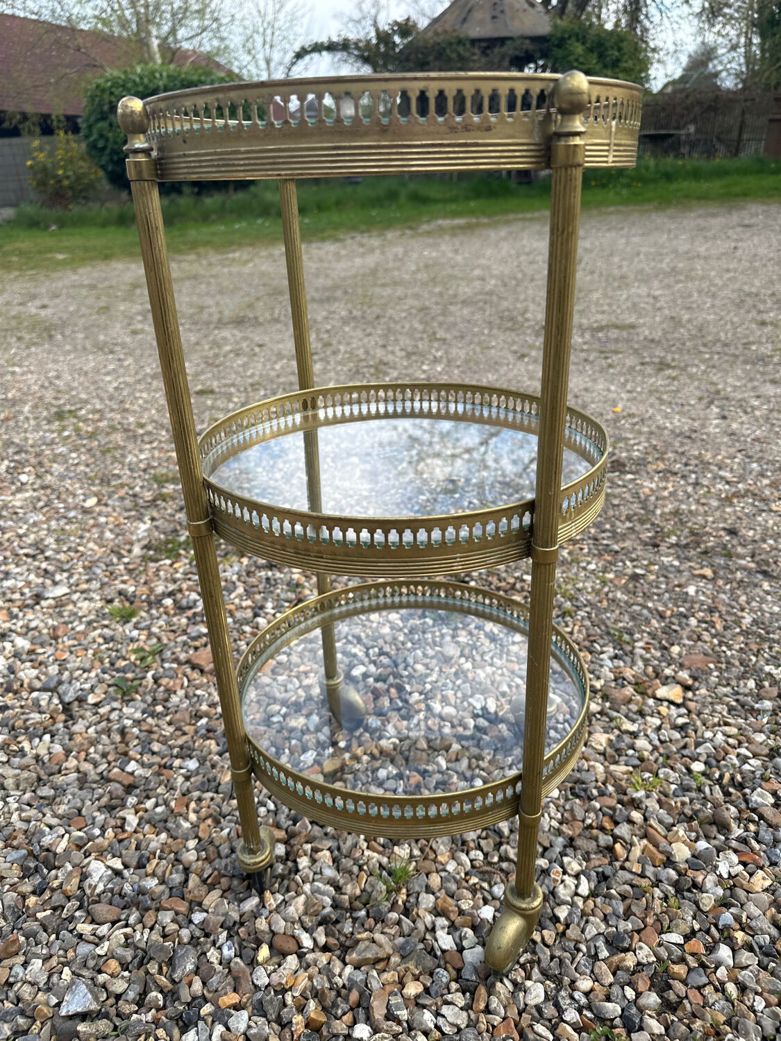 Small wheeled side table from Maison Jansen.