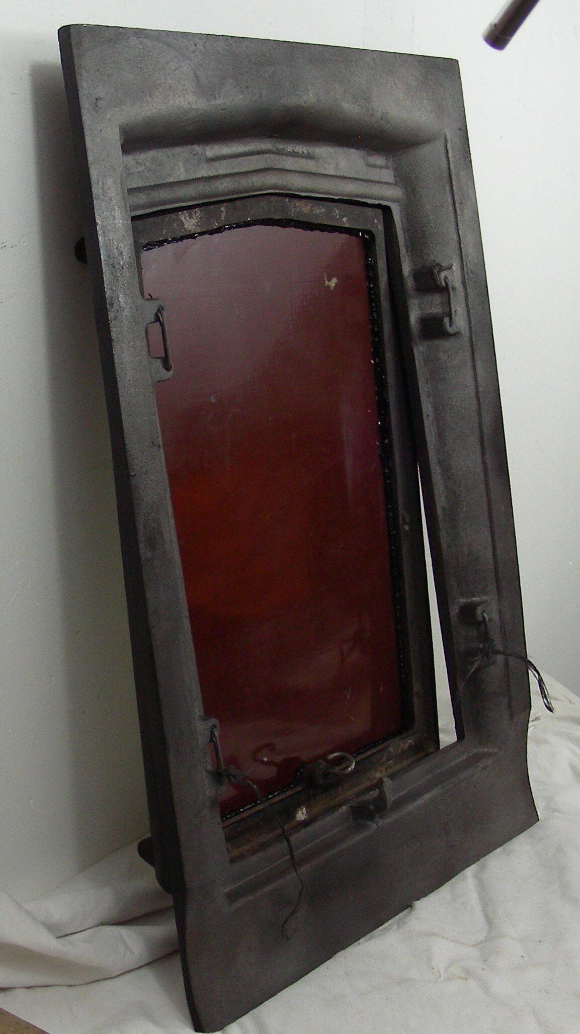 Former industrial cast iron mirror, 50x71cm