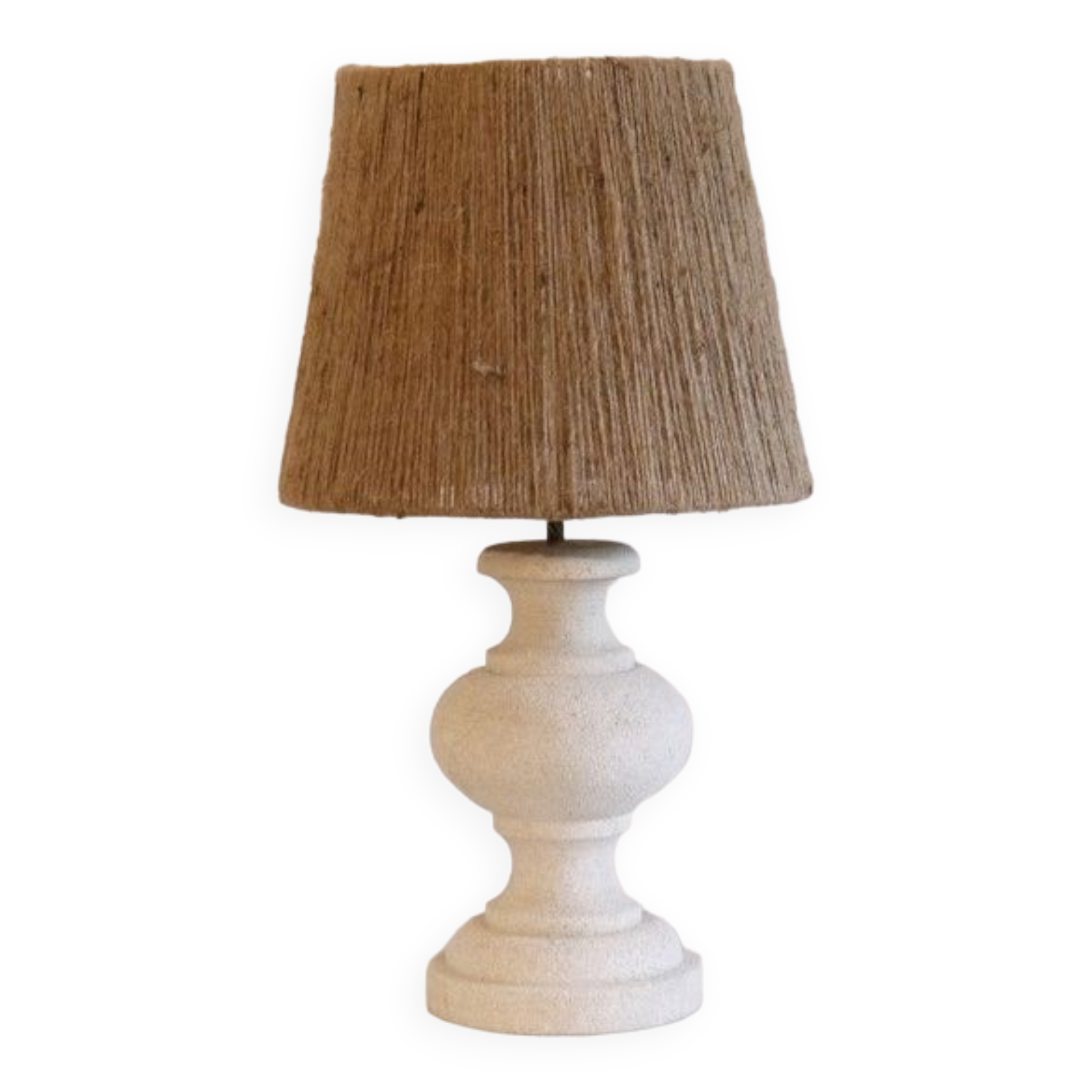 Vintage lamp in stone and rope 1970