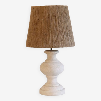 Vintage lamp in stone and rope 1970