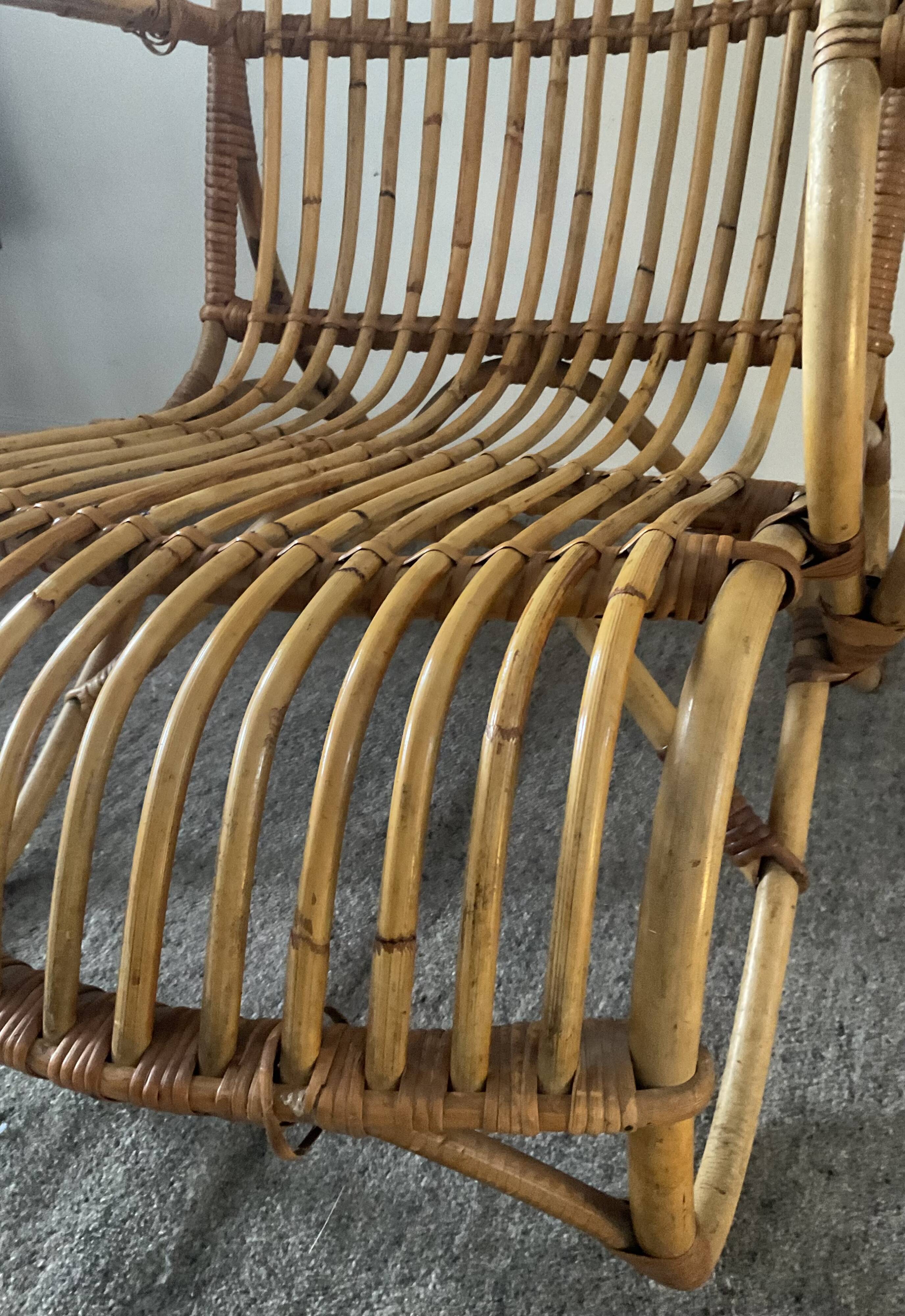 1970s rattan children's armchair