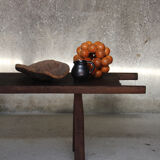 Brutalist solid oak bench / console 1950