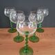 5 white wine glasses with twisted stems