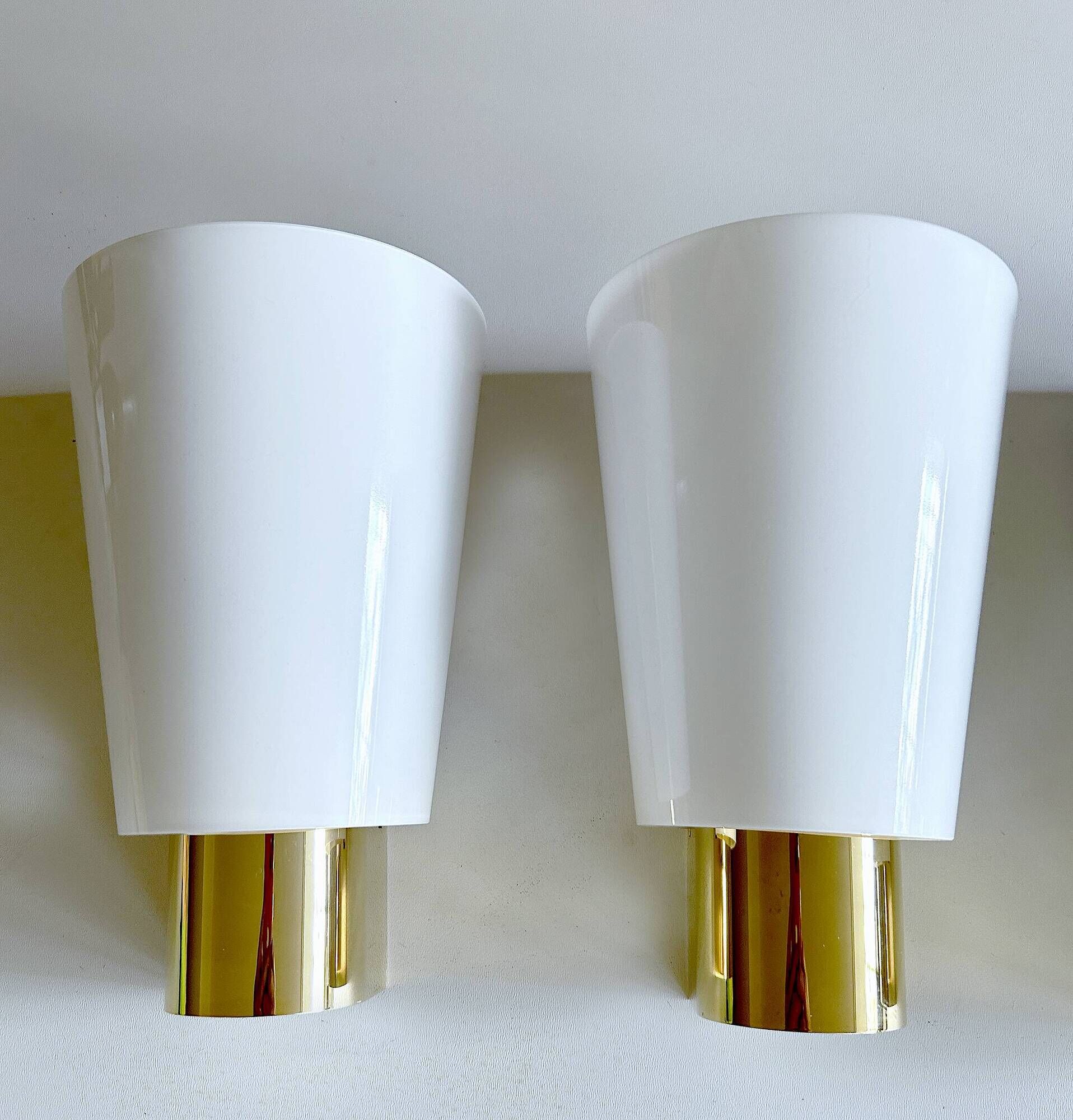Pair of vintage Limburg wall lights, glass, 70s