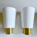 Pair of vintage Limburg wall lights, glass, 70s